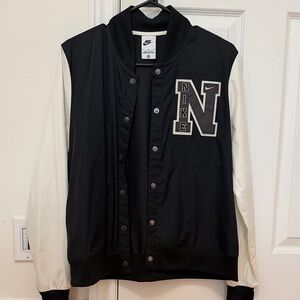 Nike Black and White Letterman Jacket